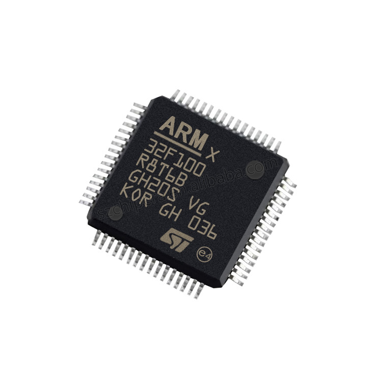 الأسهم الجديدة والأصلية STM32F100 RISC 64 كيلو بايت فلاش 2.5 فولت 3.3 فولت ARM Cortex M3 64 دبوس STM32F100R8T6B